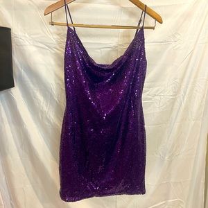 Lucy In The Sky - Purple Sequin Mini Dress